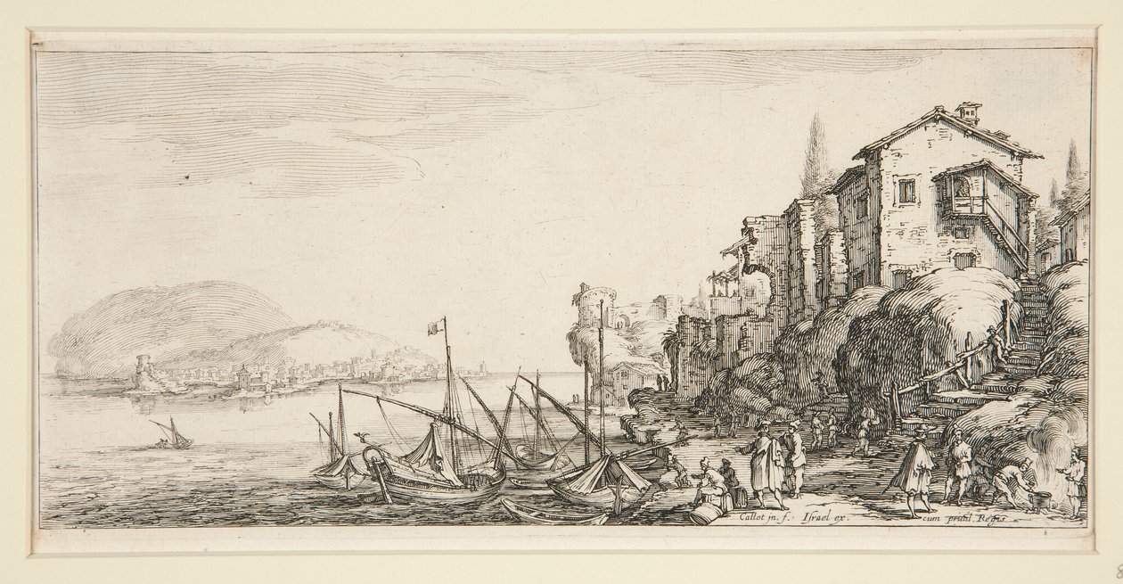Le petit port, de Paysages pour Giovanni de Medici - Jacques Callot