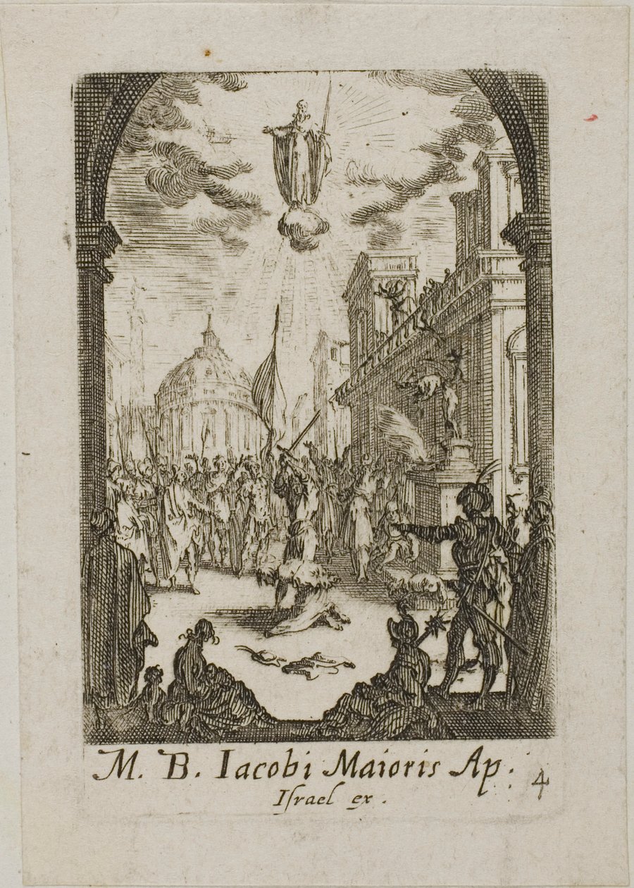 Martyre de saint Jacques le Majeur, quatrième planche des Martyres des Apôtres - Jacques Callot