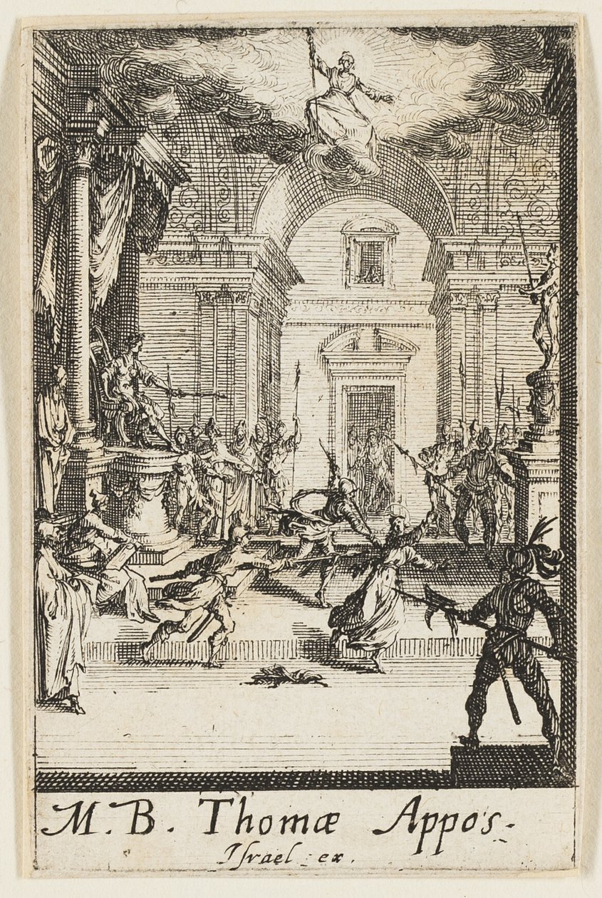 Martyre de saint Thomas, planche six des Martyres des Apôtres - Jacques Callot