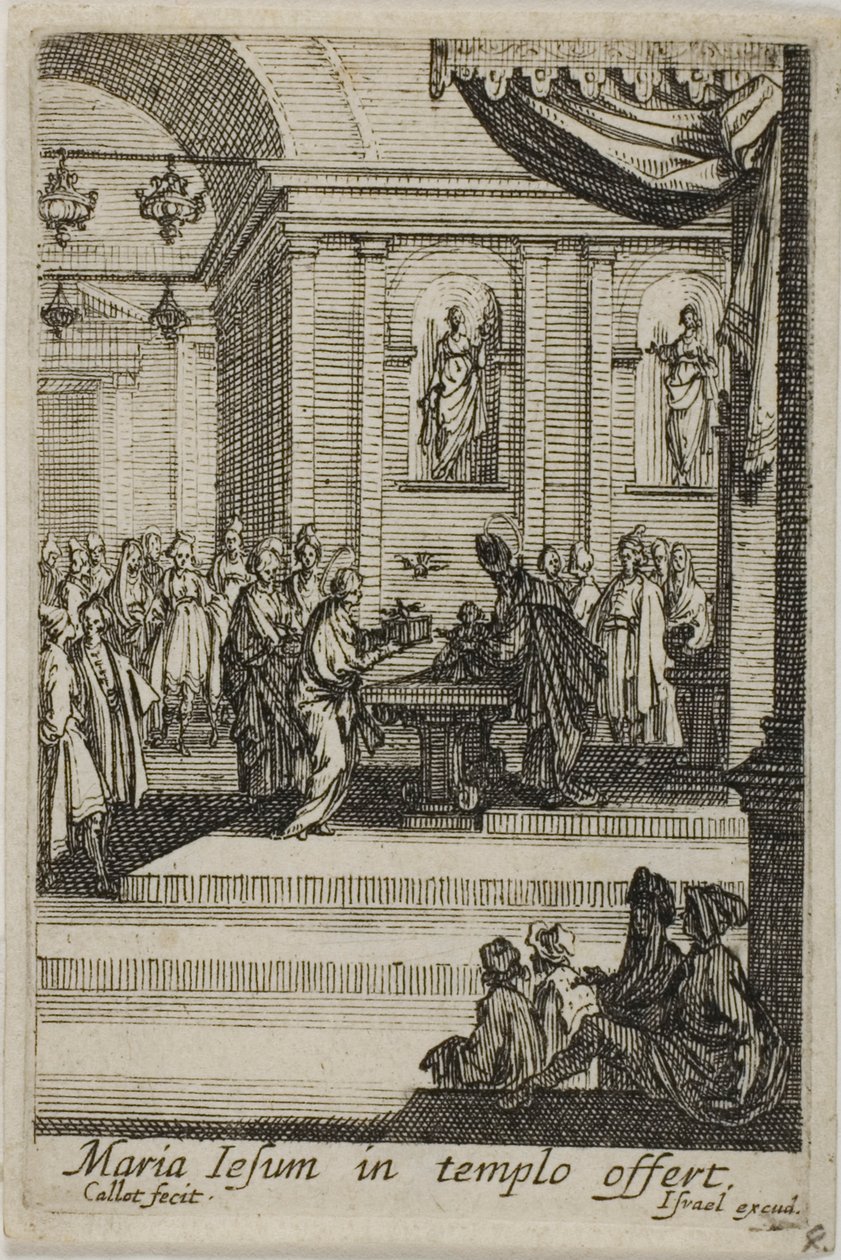 Marie présentant le Christ au Temple, extrait de La vie de la Vierge - Jacques Callot