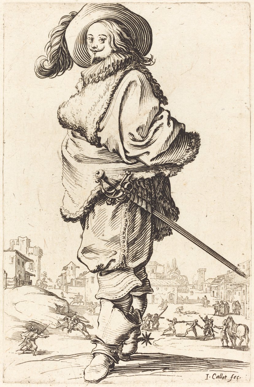 Noble homme avec plastron en fourrure - Jacques Callot