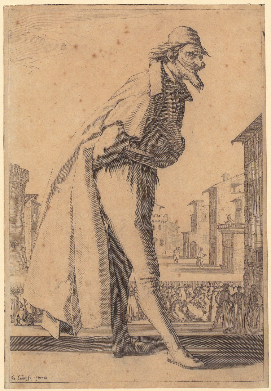 Pantalone, planche 1 de la série « Les trois Pantaloni » - Jacques Callot