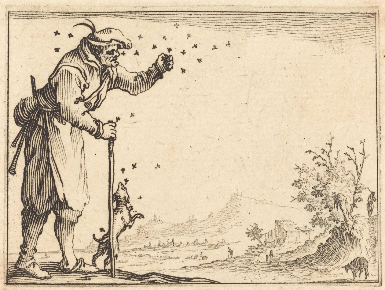 Paysan attaqué par des abeilles - Jacques Callot