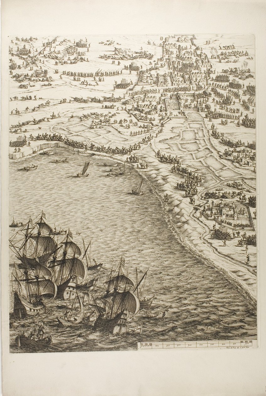 Planche six de La Siège de la Rochelle - Jacques Callot