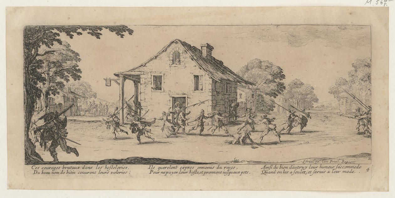 Pillage, planche 4 de la série « Les horreurs de la guerre » - Jacques Callot