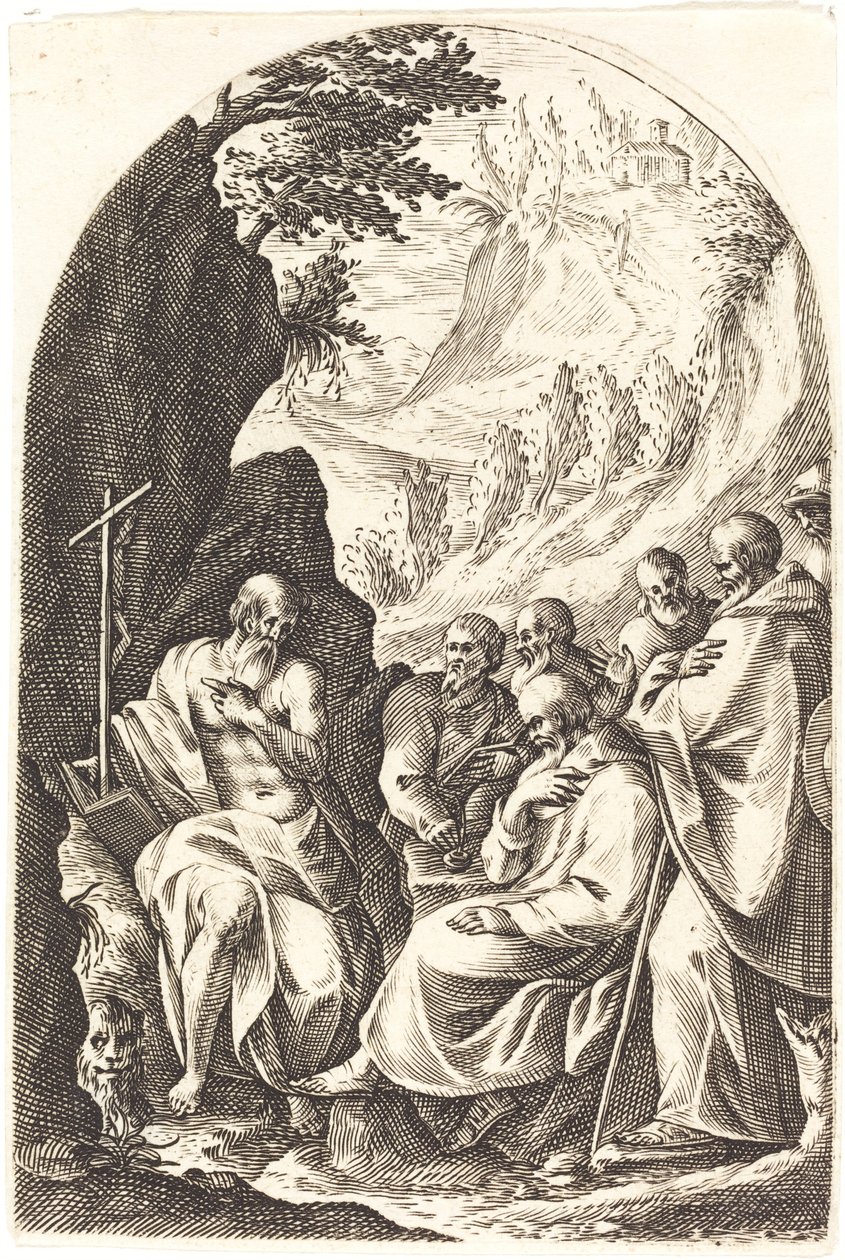 Saint Jérôme instruisant ses disciples dans le désert, 1608-1611 - Jacques Callot