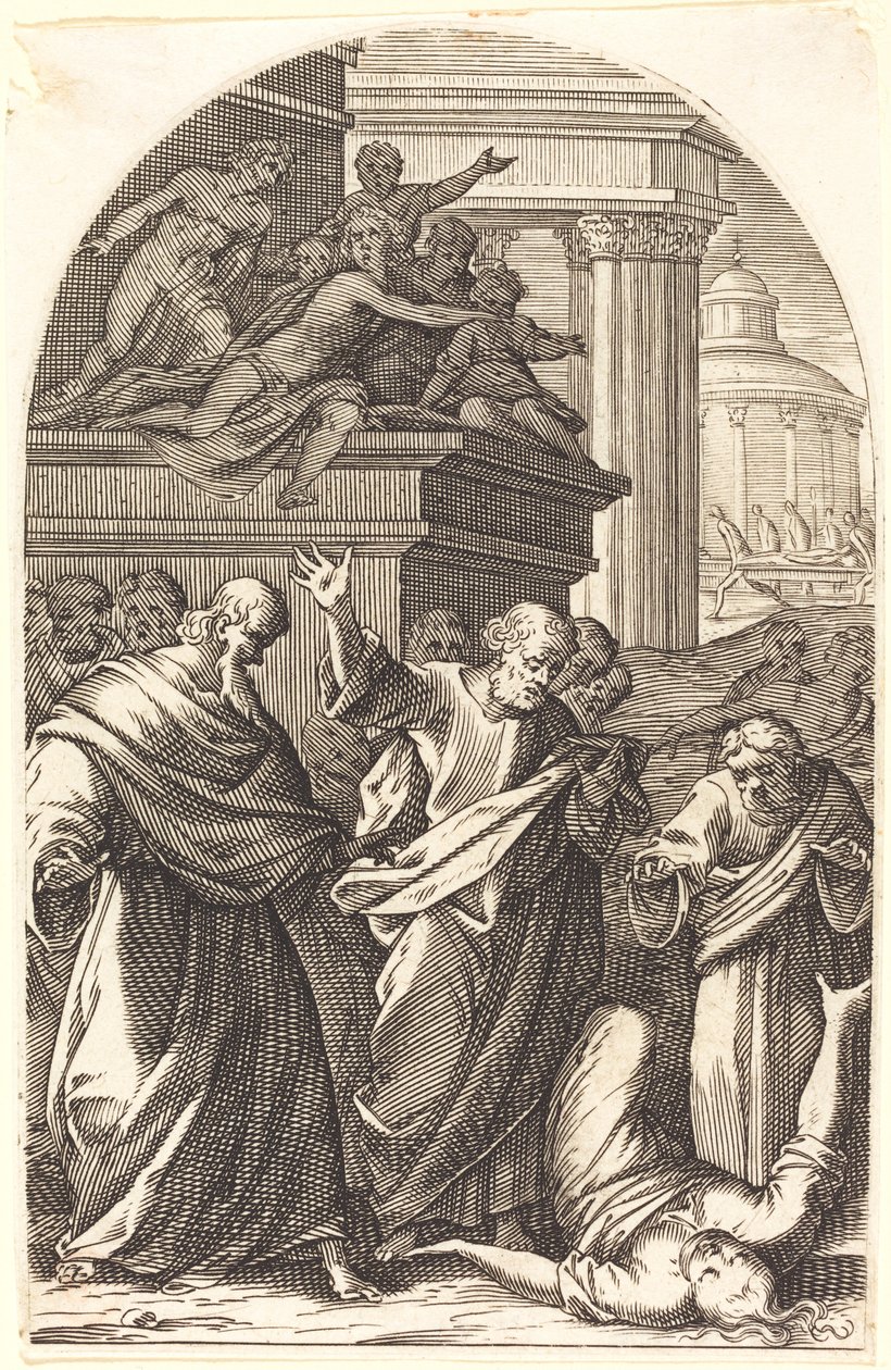 Saphira punie par la mort - Jacques Callot