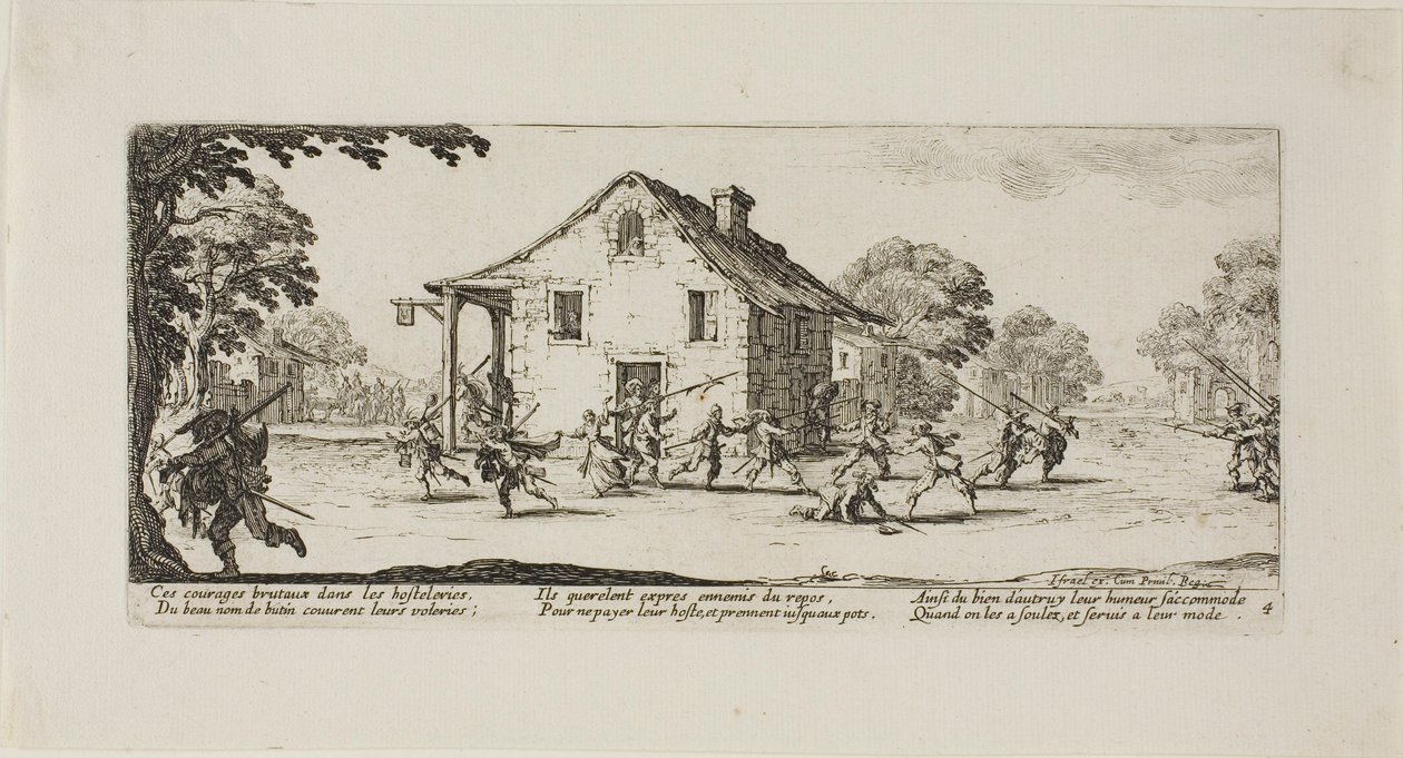 Scène de pillage, planche 4 des Misères de la guerre - Jacques Callot