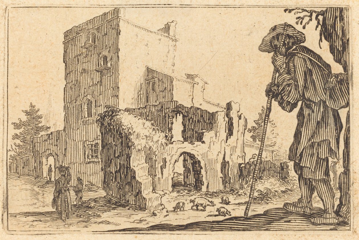 Le berger et les ruines - Jacques Callot