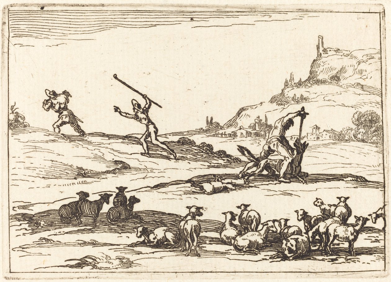 Bergers défendant leurs troupeaux - Jacques Callot