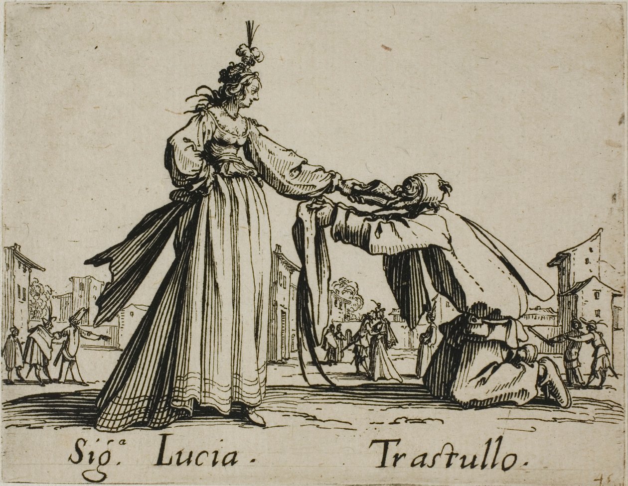 Signora Lucia - Trastullo, planche 21 des Balli di Sfessania - Jacques Callot