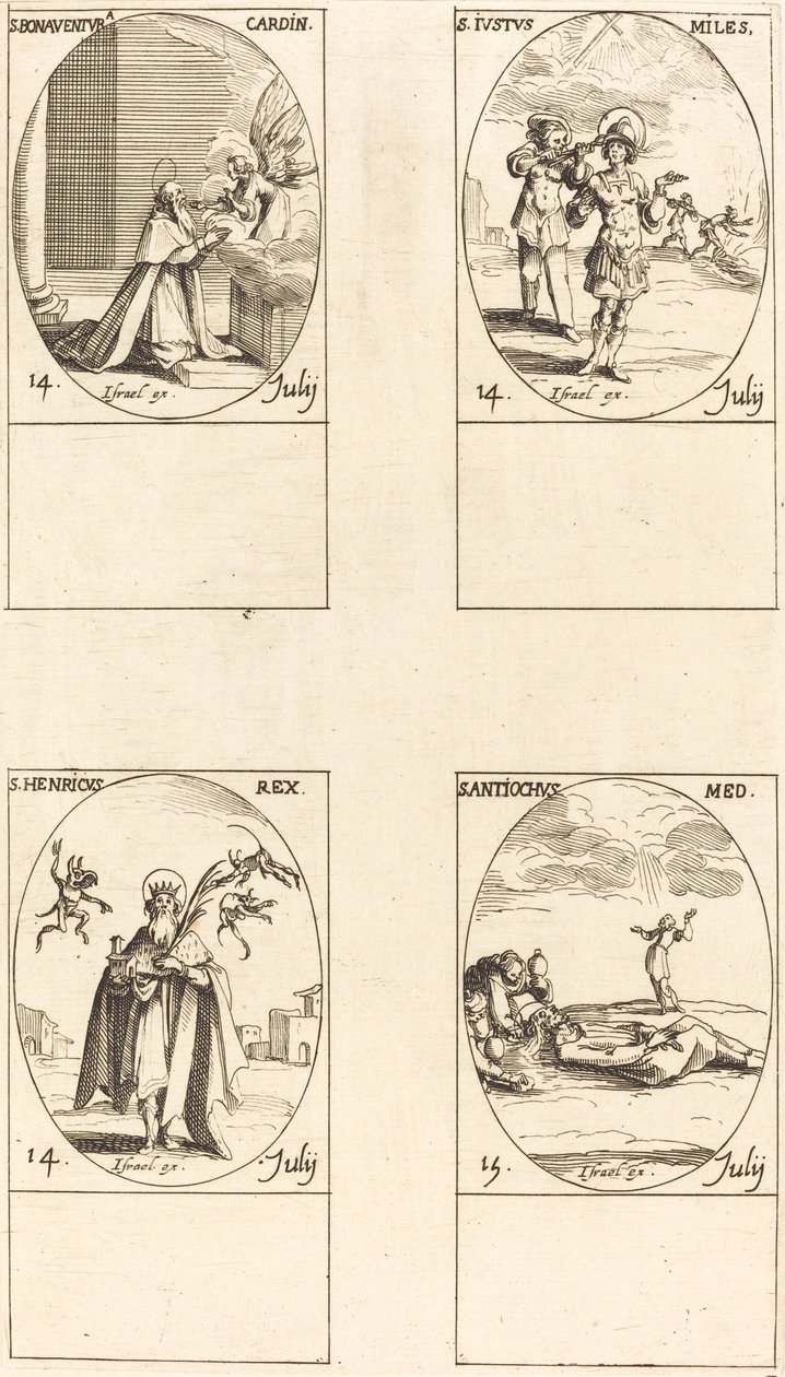 Saint Bonaventure; Saint Juste; Saint Henri, empereur; Saint Antiochus - Jacques Callot
