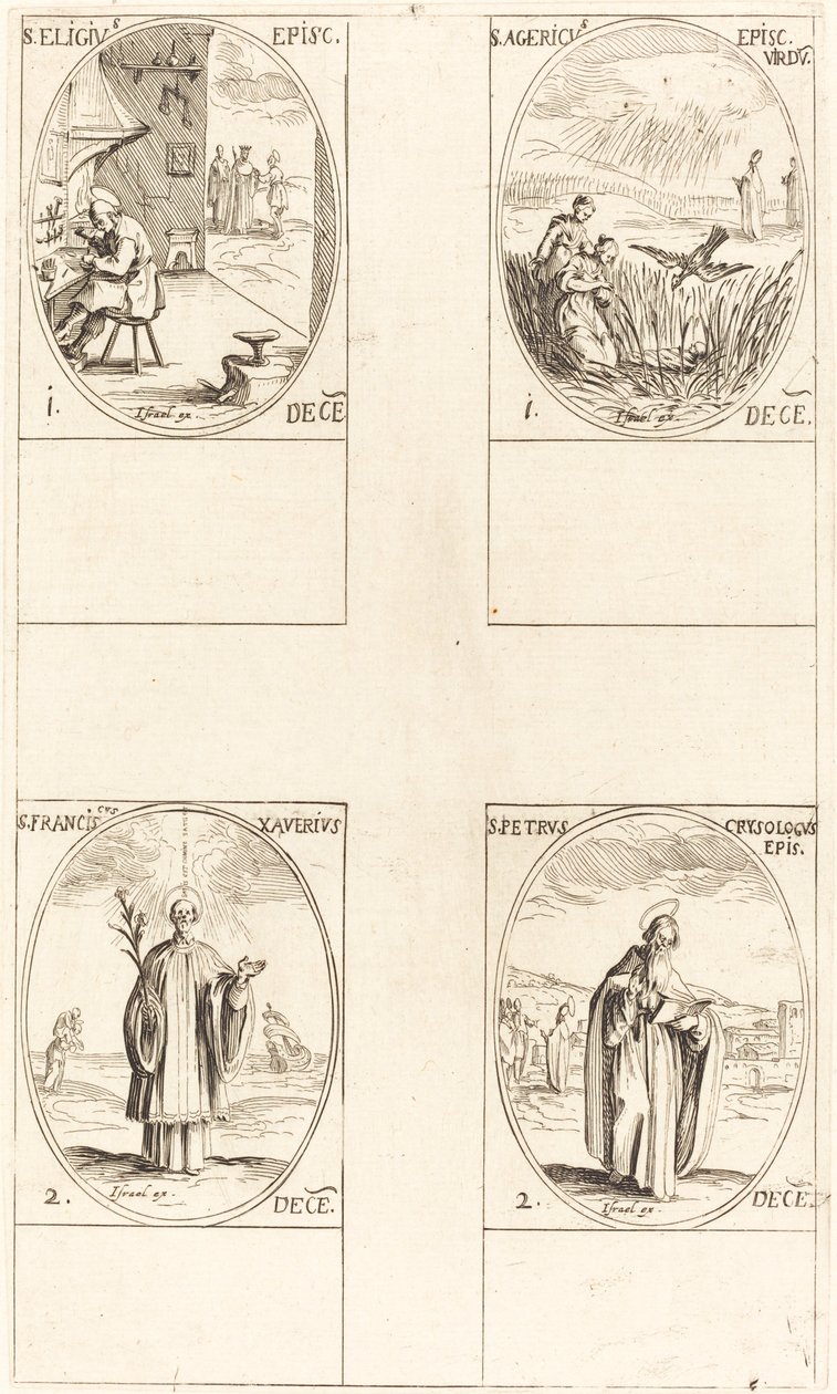 Saint Éloi; Saint Agéric; Saint François Xavier; Saint Pierre Chrysologue - Jacques Callot