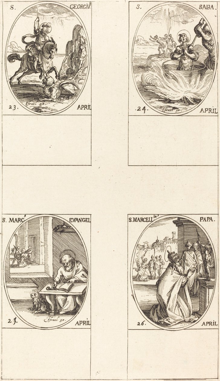 Saint Georges; Saint Sabas; Saint Marc, évangéliste; Saint Marcellin - Jacques Callot
