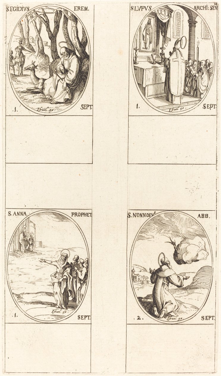 Saint Gilles; Saint Loup; Sainte Anne; Saint Nonnosus - Jacques Callot