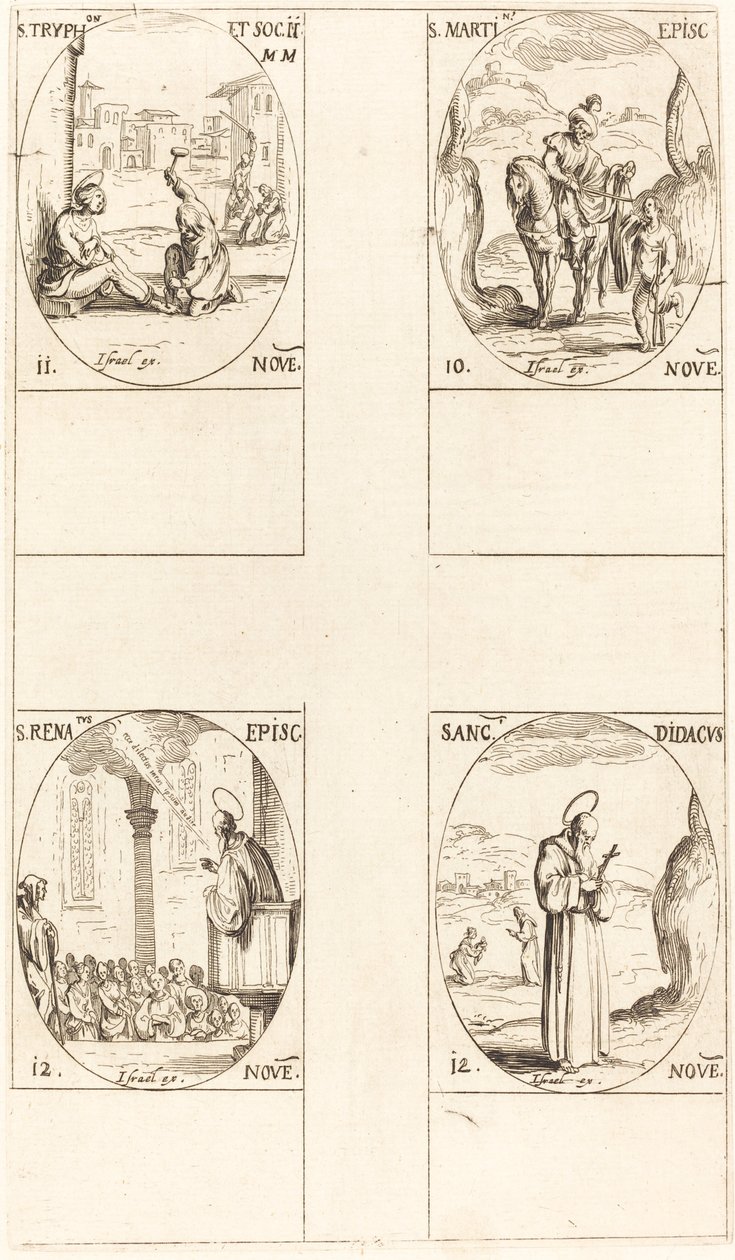 Saint Martin, Saint Tryphon et compagnons, Saint Renatus, Saint Didacus - Jacques Callot