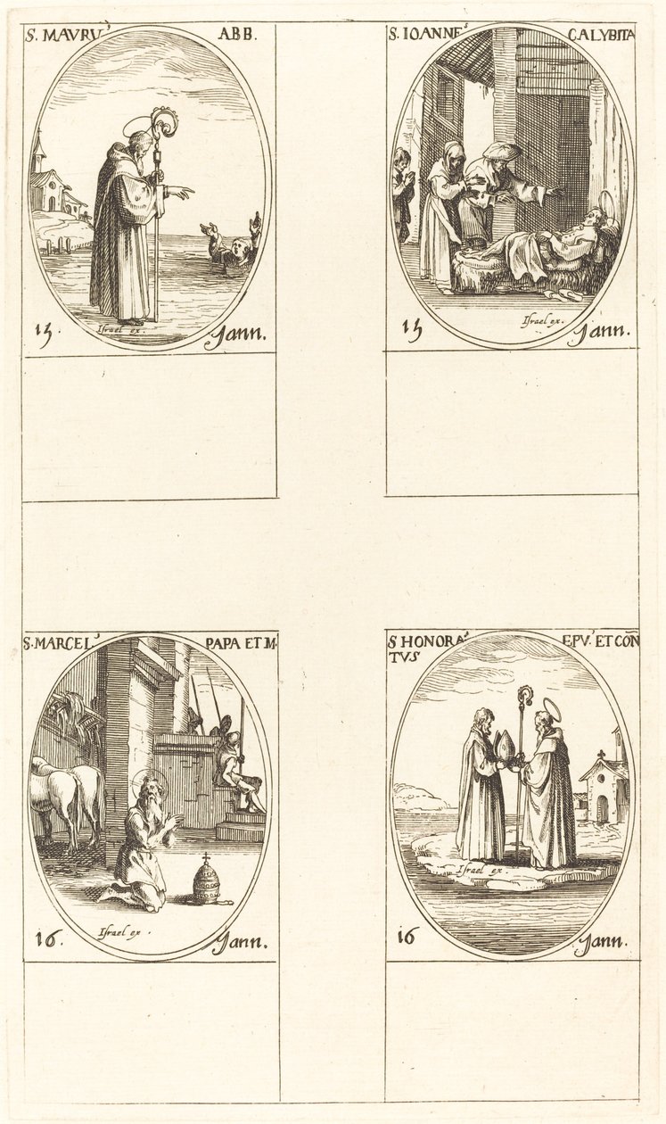 Saint Maur, Saint Jean Calybite, Saint Marcellus, Saint Honoratus - Jacques Callot