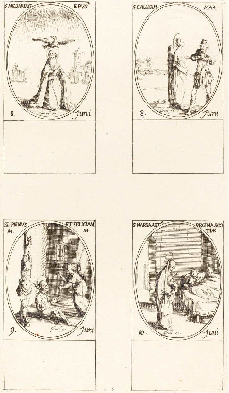 Saint Médard; Sainte Calliopa; Saints Primus et Félicien; Sainte Marguerite d