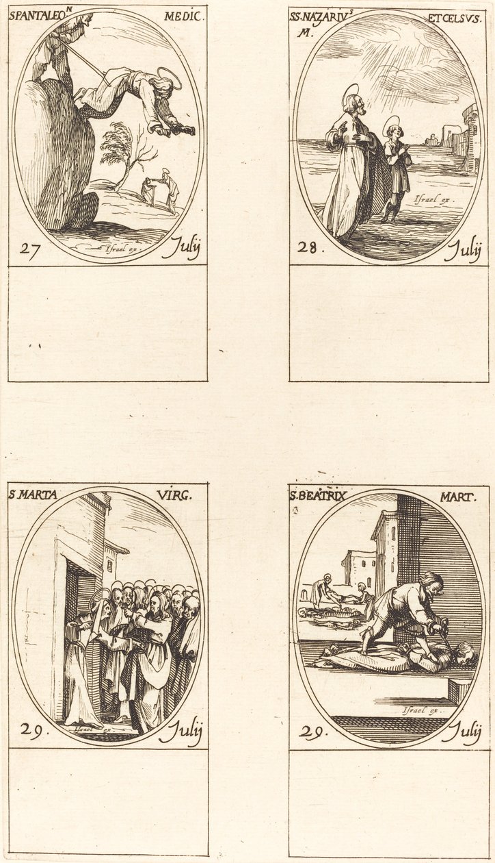 Saint Pantaléon; Saints Nazaire et Celse; Sainte Marthe; Sainte Béatrice - Jacques Callot