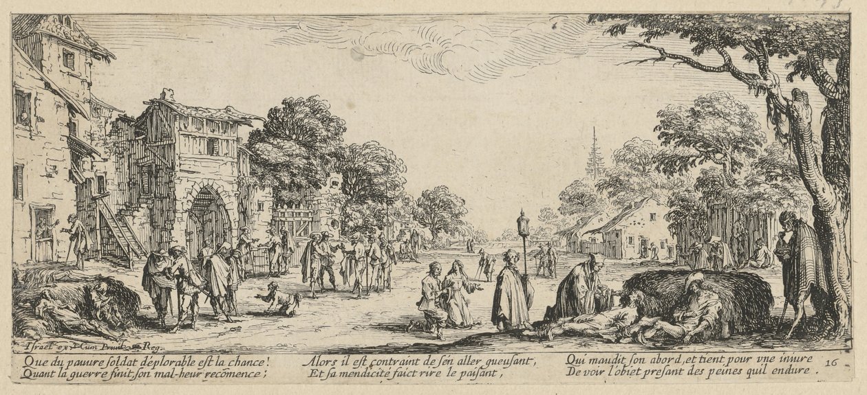 Des mourants au bord de la route, planche 16 de la série « Les horreurs de la guerre » - Jacques Callot