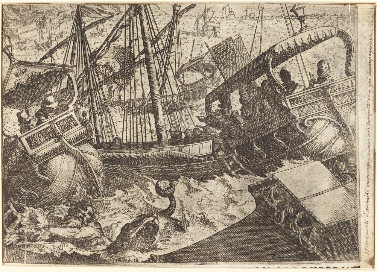 Tempête au large de Barcelone [recto] - Jacques Callot