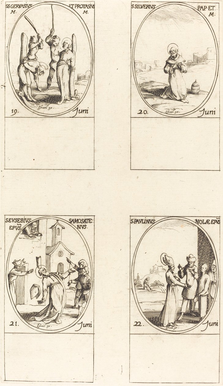 Saints Gervais et Protais; Saint Silvère; Saint Eusèbe de Samosate; Saint Paulin de Nole - Jacques Callot