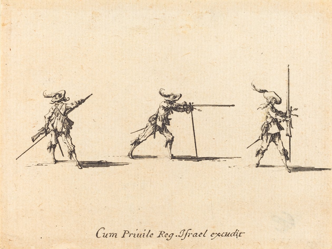 Prise de position de tir avec le mousquet, 1634-1635 - Jacques Callot