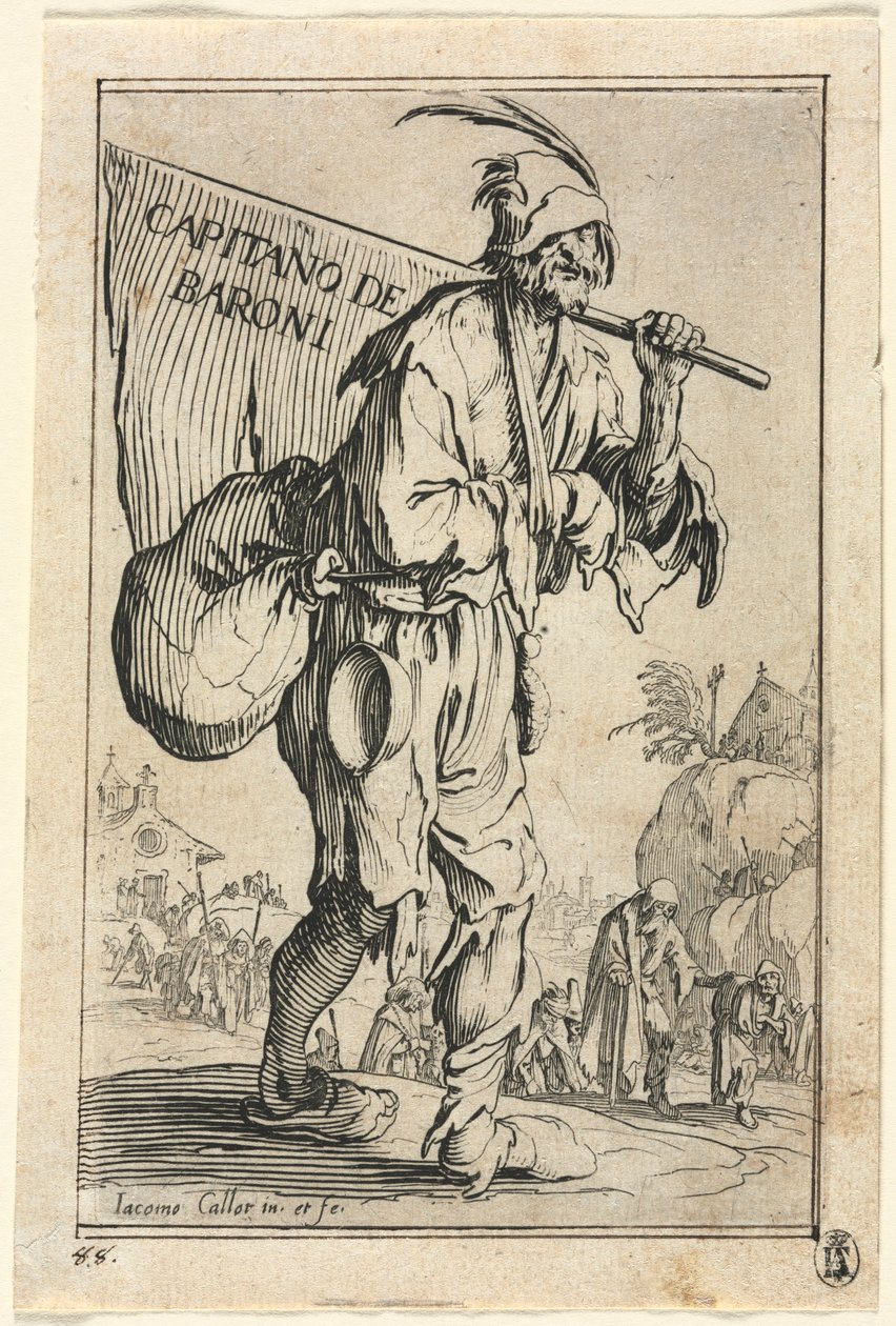 Les Mendiants : Frontispice : Capitaine des Barons, vers 1623 - Jacques Callot