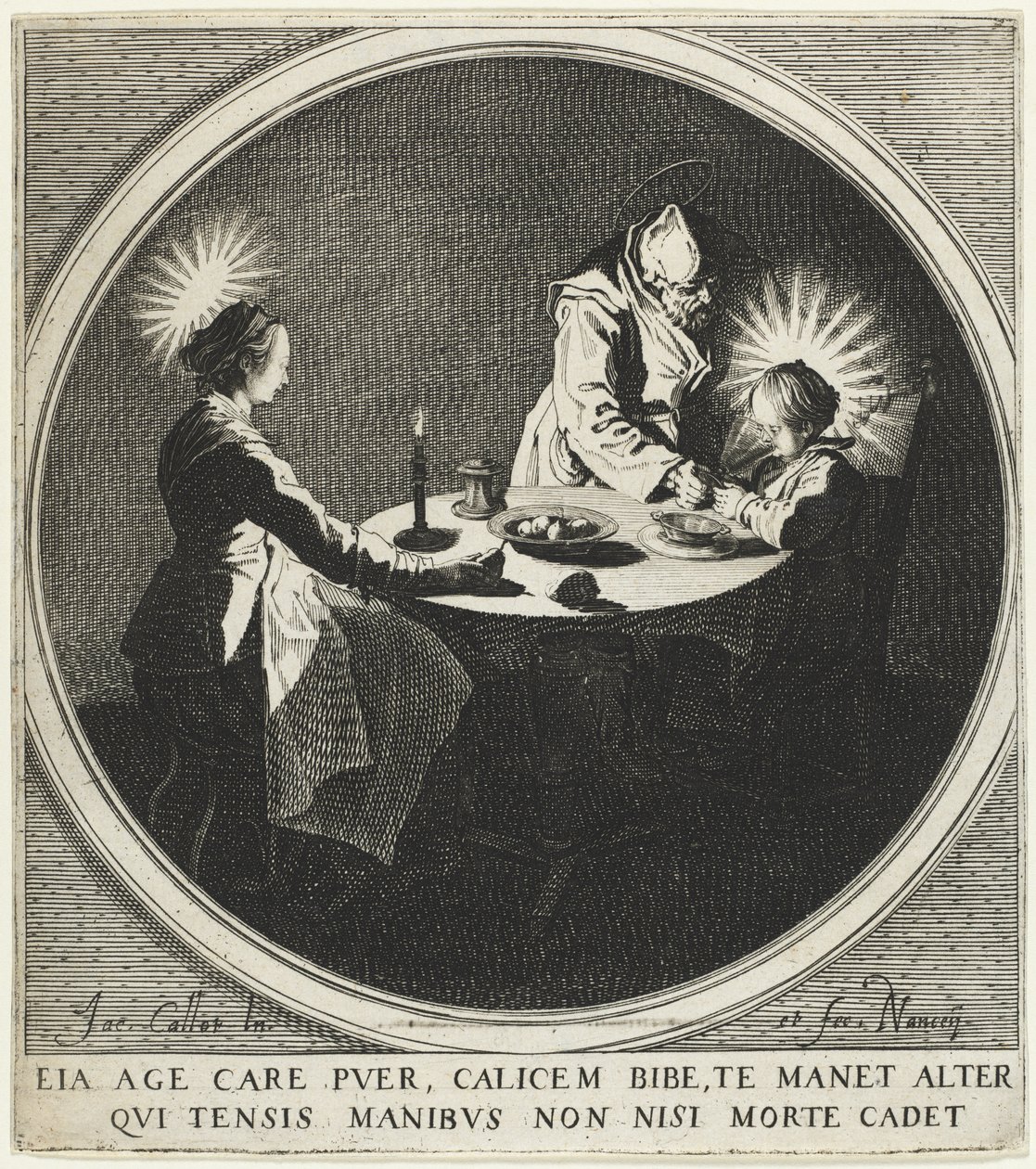 La Bénédiction (Le Bénédicité) aussi connu sous le nom de La Sainte Famille à table - Jacques Callot