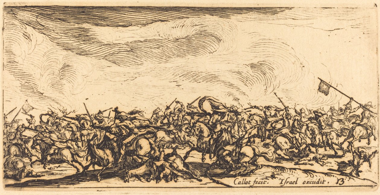 Le combat de cavalerie avec des épées - Jacques Callot