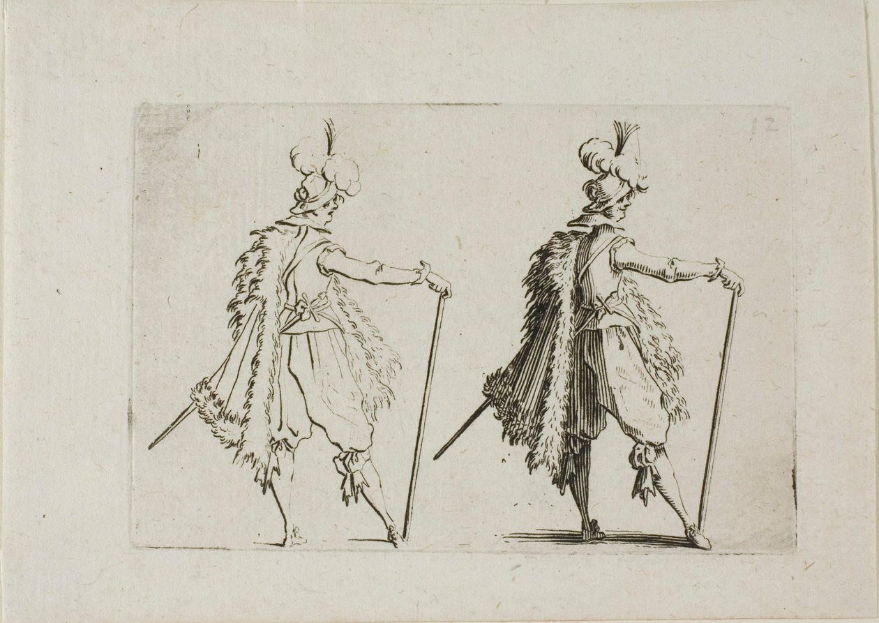 Le gentilhomme avec une grande canne, de Les Caprices - Jacques Callot