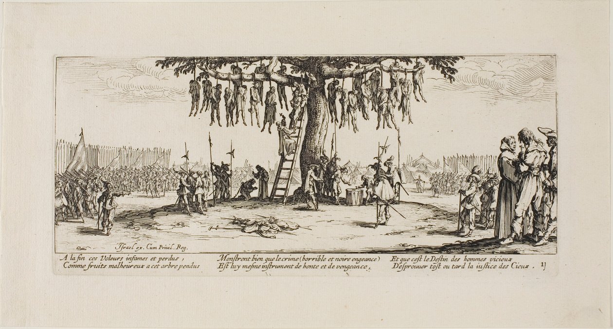 La Pendaison, plaque onze de Les Misères de la Guerre - Jacques Callot