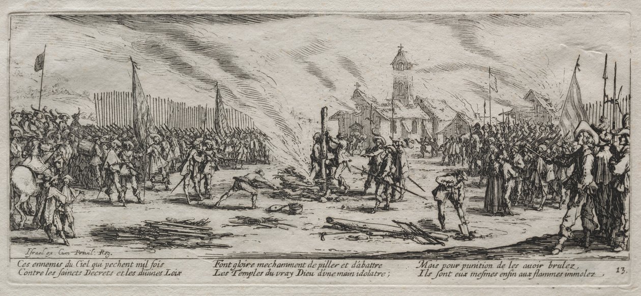 Les Grandes Misères de la guerre : Le bûcher - Jacques Callot