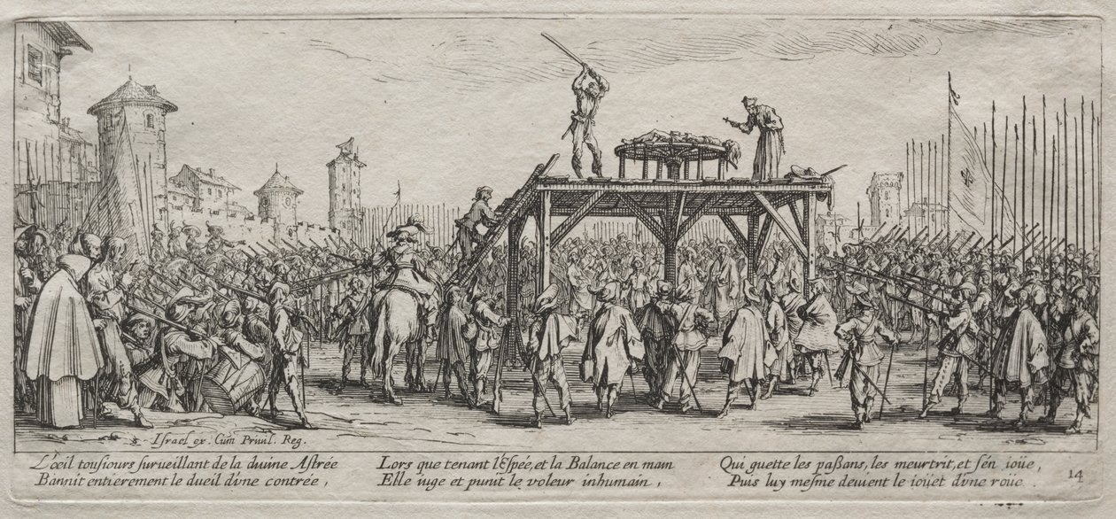 Les Grandes Misères de la guerre : Exécution à la roue - Jacques Callot