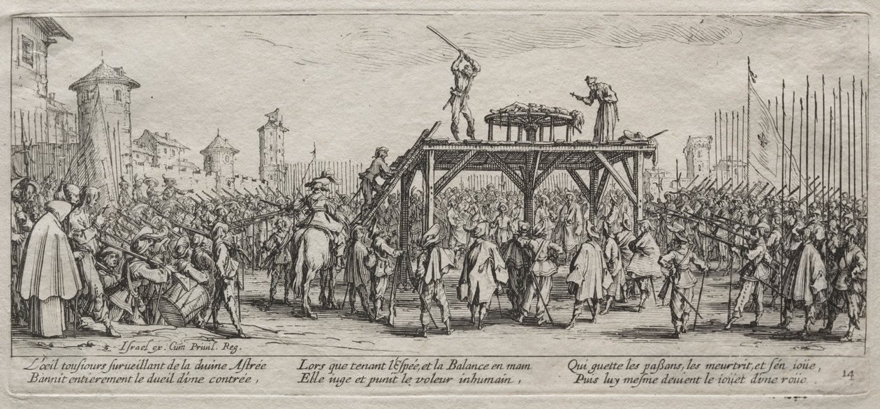 Les Grandes Misères de la guerre: Exécution sur la roue - Jacques Callot