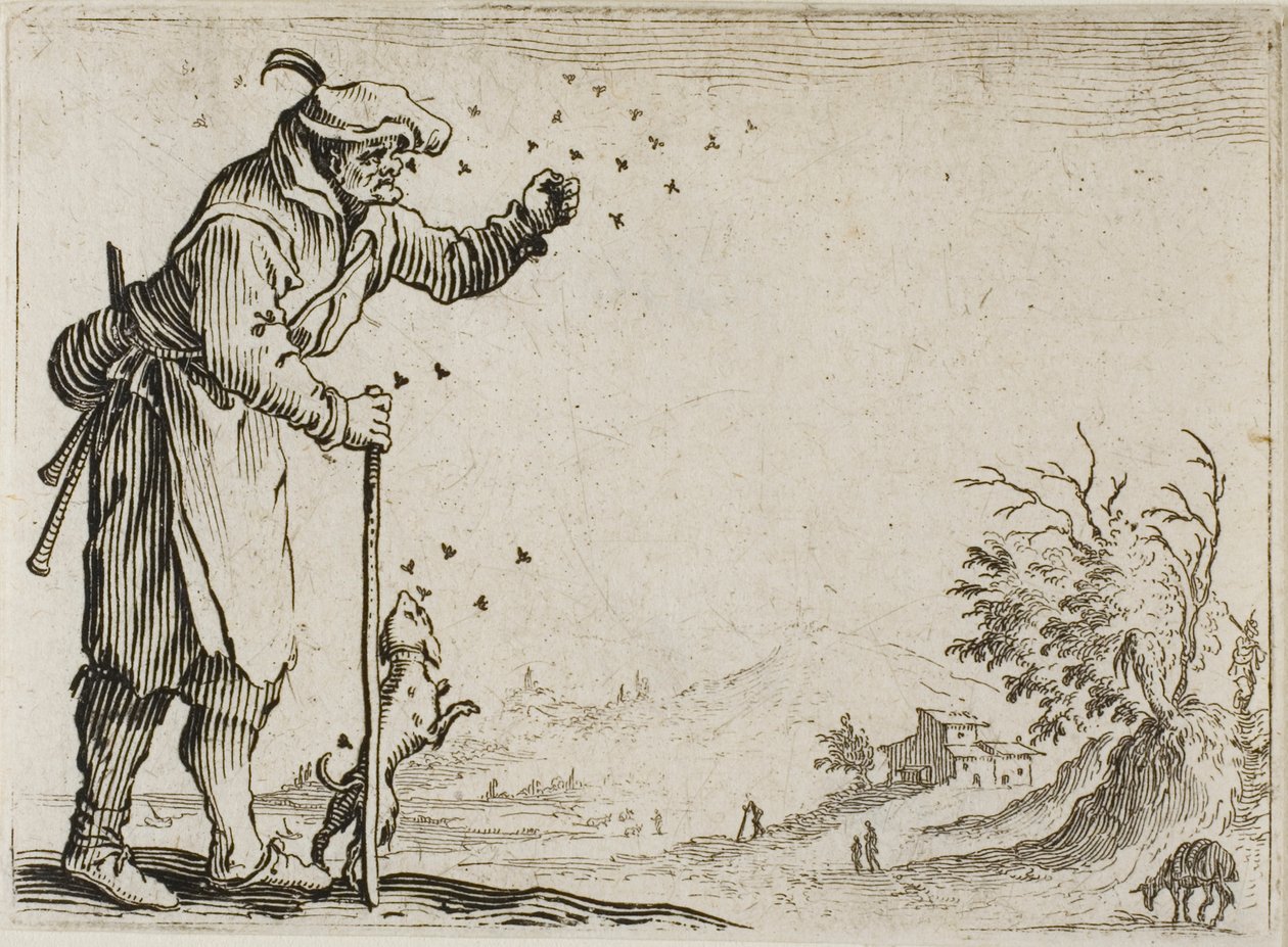 Le paysan attaqué par des abeilles, des Caprices - Jacques Callot