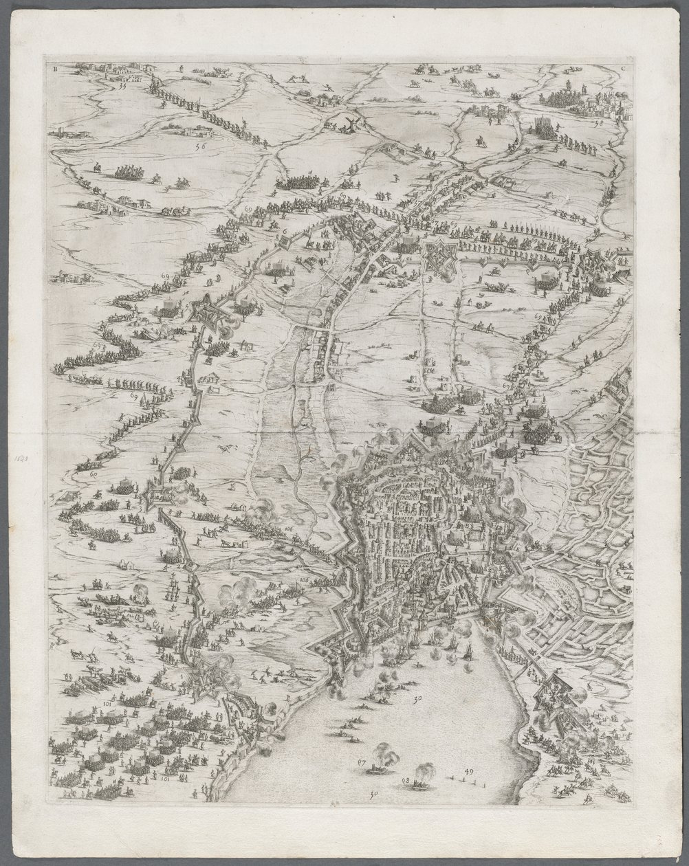 Le siège de La Rochelle : Planche 6, 1628-1630 - Jacques Callot