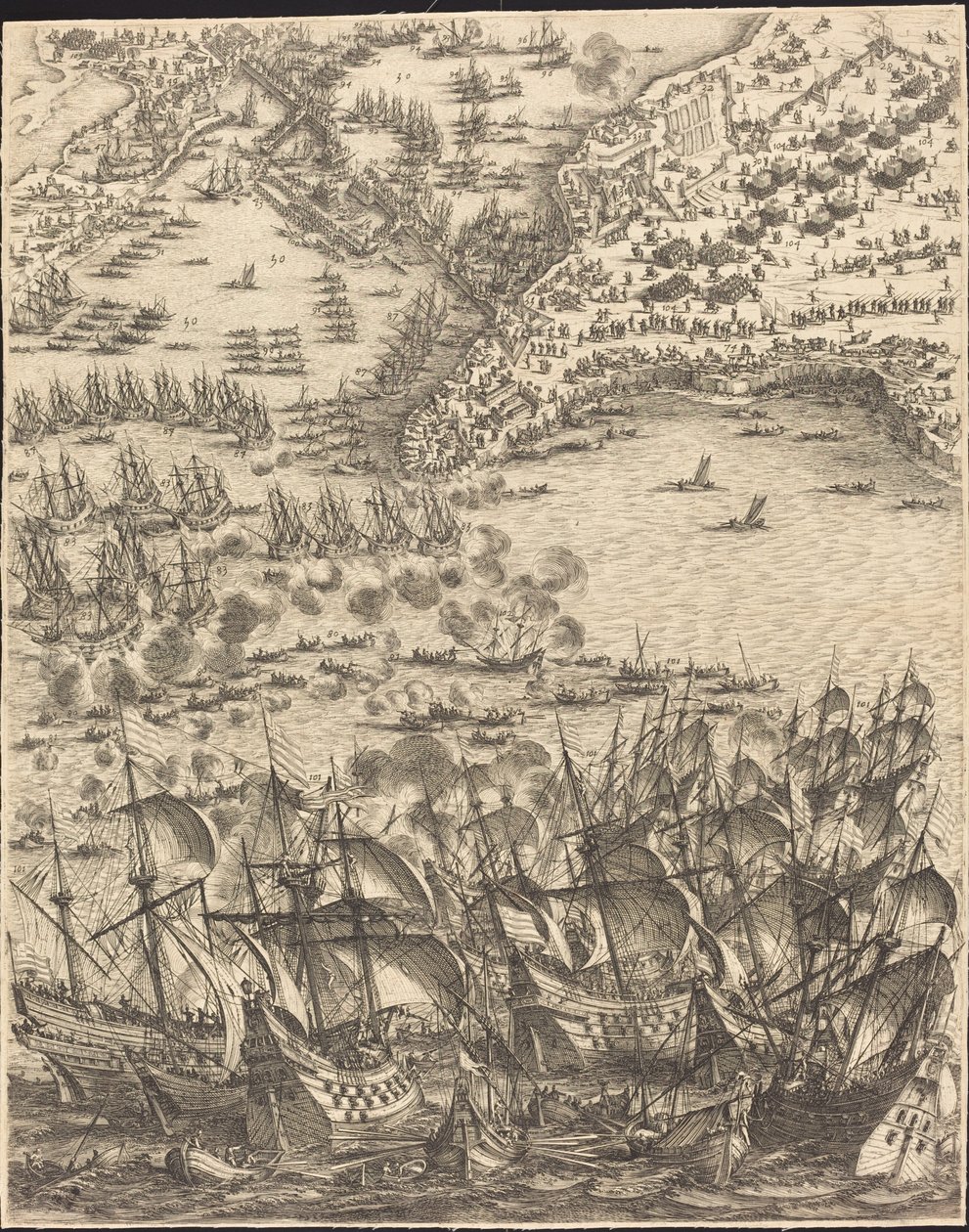 Le Siège de La Rochelle [planche 11 de 16; ensemble comprend 1952.8.97-112] - Jacques Callot