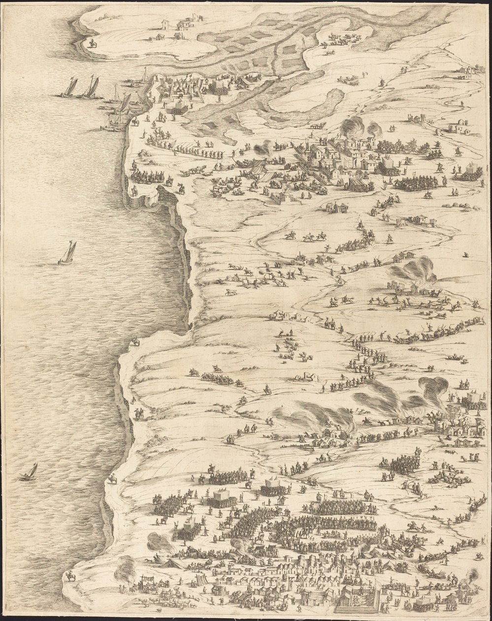 Le siège de La Rochelle [plaque 5 de 16; ensemble comprend 1952.8.97-112] - Jacques Callot