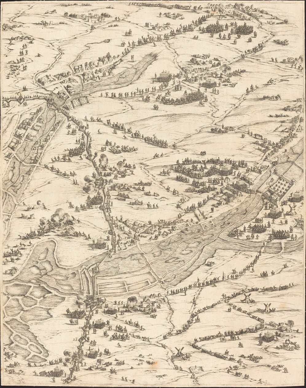 Le Siège de La Rochelle [plaque 7 de 16; ensemble comprend 1952.8.97-112] - Jacques Callot