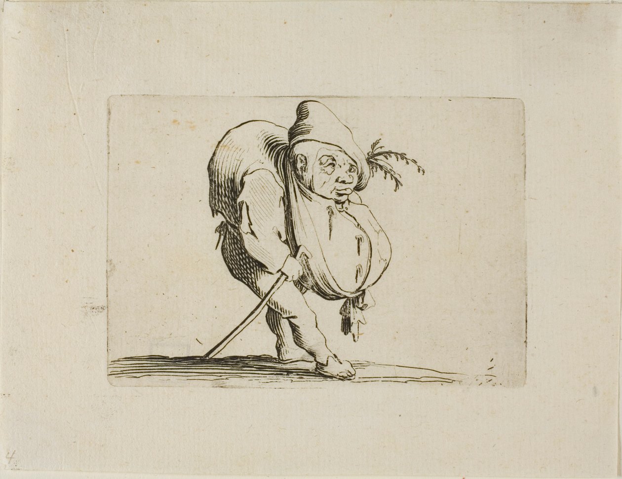 Le boiteux avec une canne, de Varie Figure Gobbi - Jacques Callot