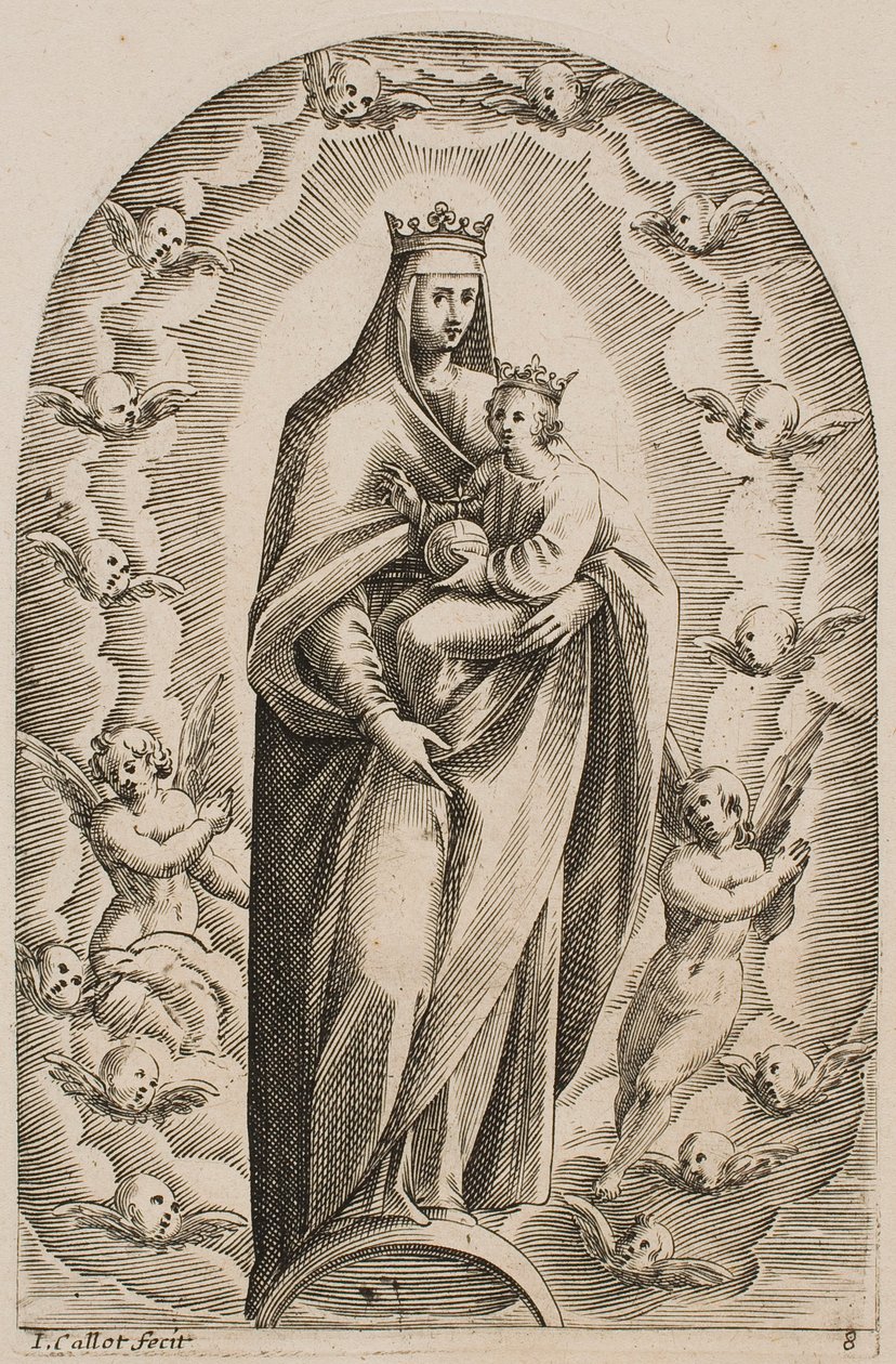La Vierge debout sur un croissant de lune, de la série « Images de Rome » - Jacques Callot