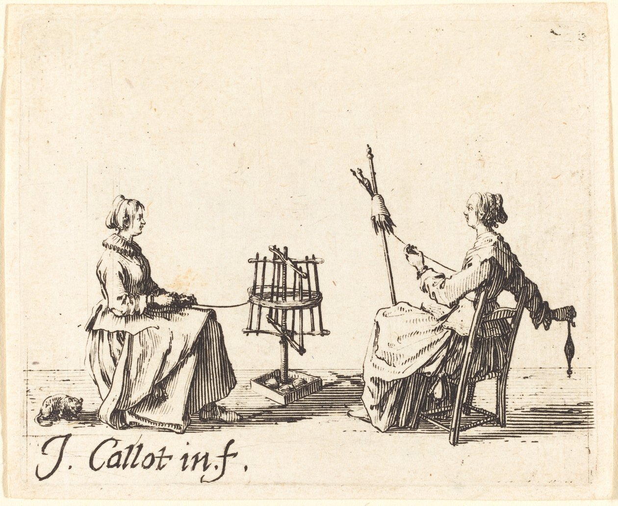 Le bobineur et la fileuse, vers 1623 - Jacques Callot