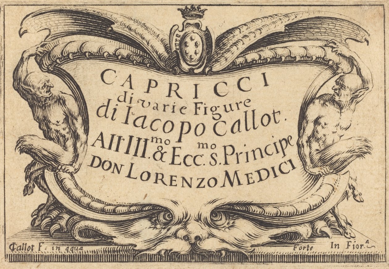 Page de titre pour Les Capricci, vers 1617 - Jacques Callot