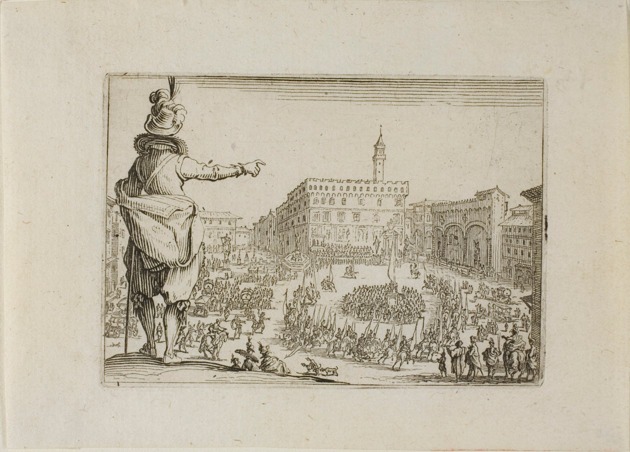 Vue de la Piazza Signoria, des Caprices - Jacques Callot