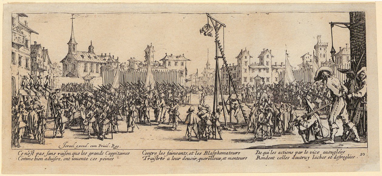 La potence basculante, planche 10 de la série « Les horreurs de la guerre » - Jacques Callot