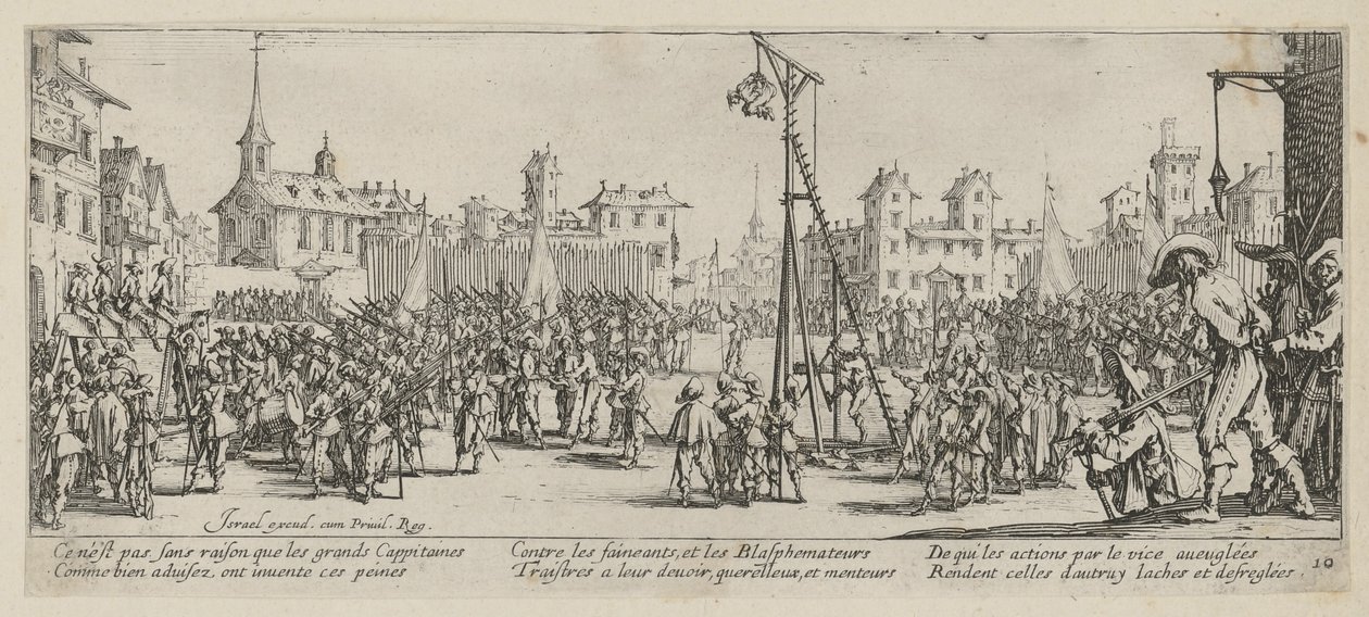 La potence basculante, planche 10 de la série « Les horreurs de la guerre » - Jacques Callot