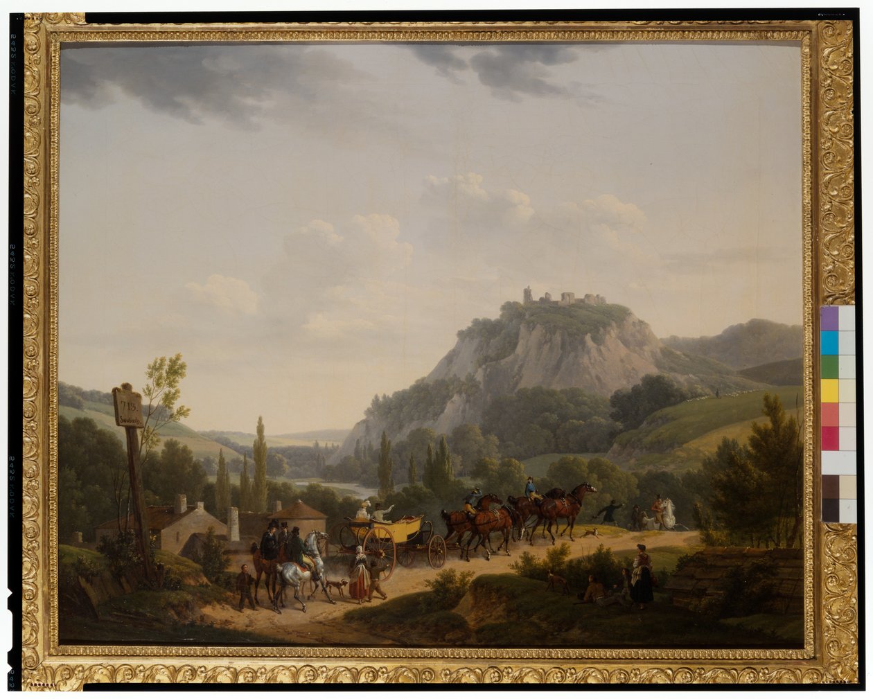 Un groupe de voyageurs dans un paysage - Jacques Francois Joseph Swebach