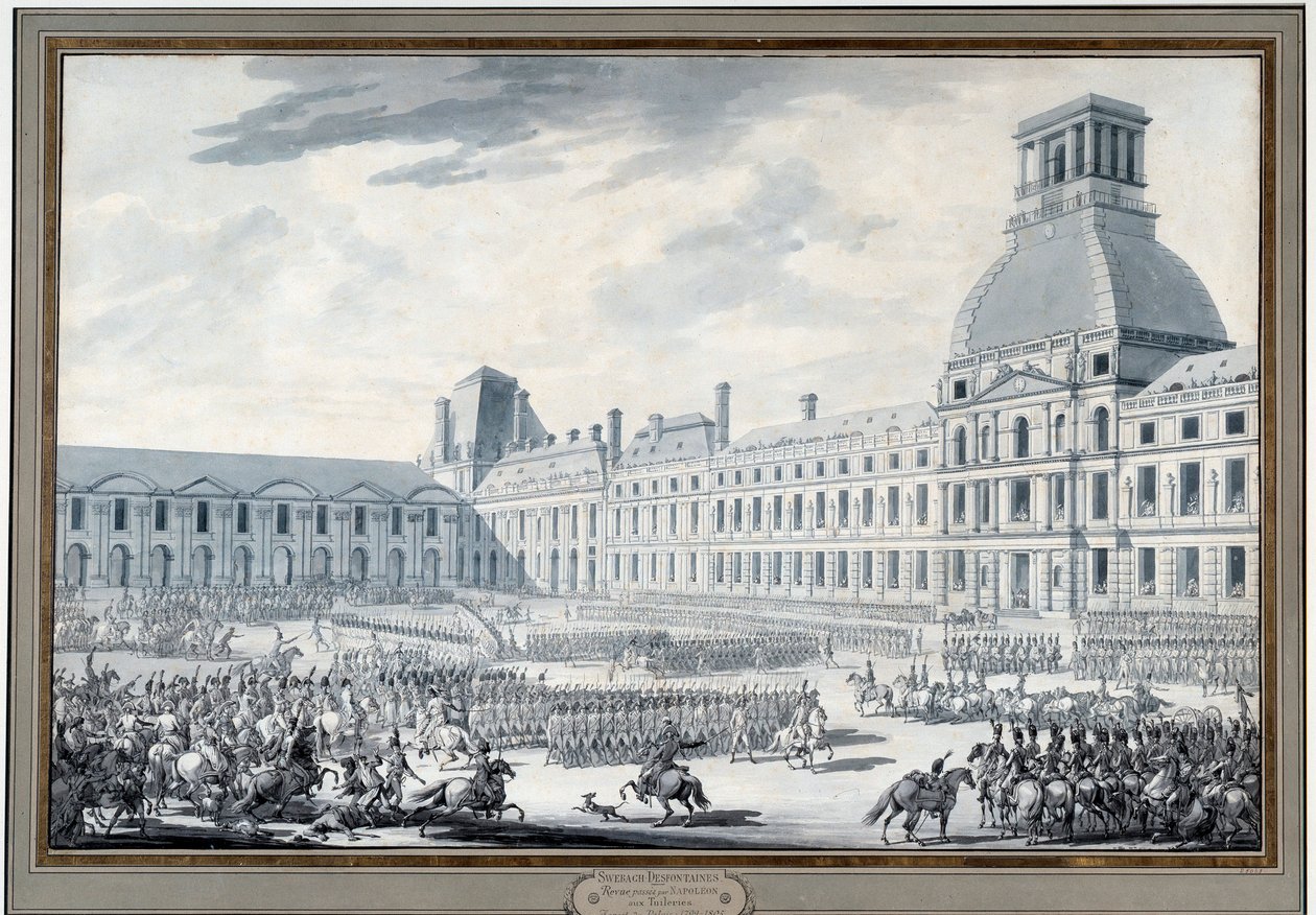 Revue des troupes par Napoléon Bonaparte aux Tuileries - Jacques Francois Joseph Swebach