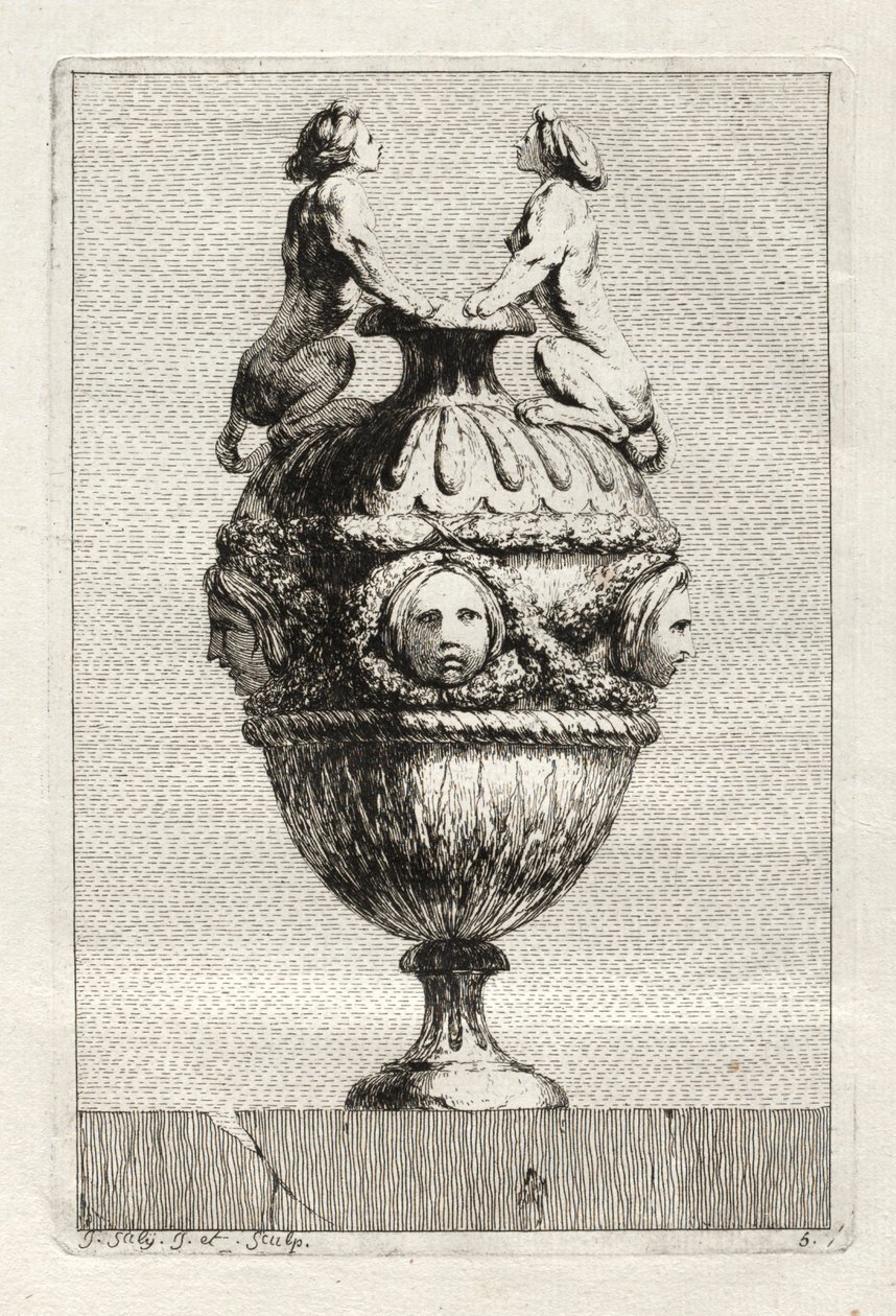 Suite de vases :  Planche 5 - Jacques François Saly